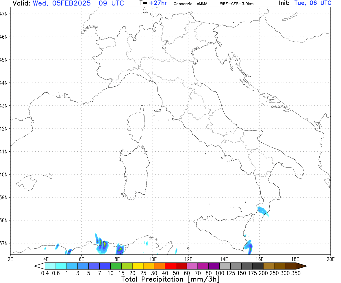 Consorzio LAMMA - Precipitazione 3 ore