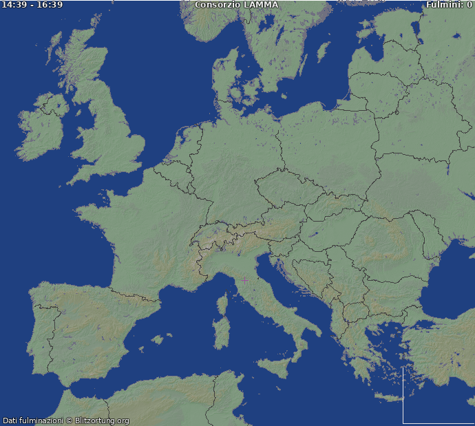 Mappa dei fulmini Europa -