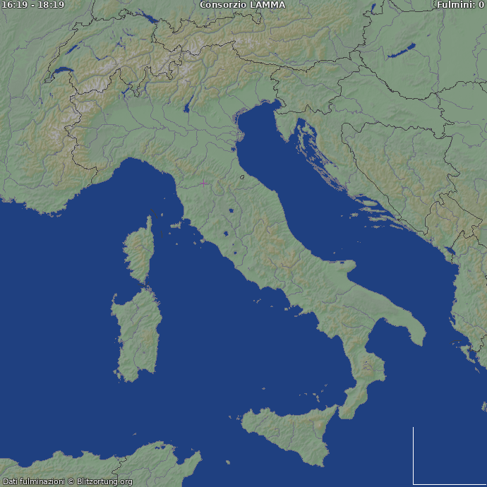Mappa dei fulmini Italia -