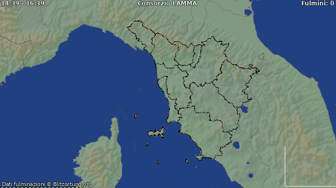 Mappa dei fulmini Toscana -