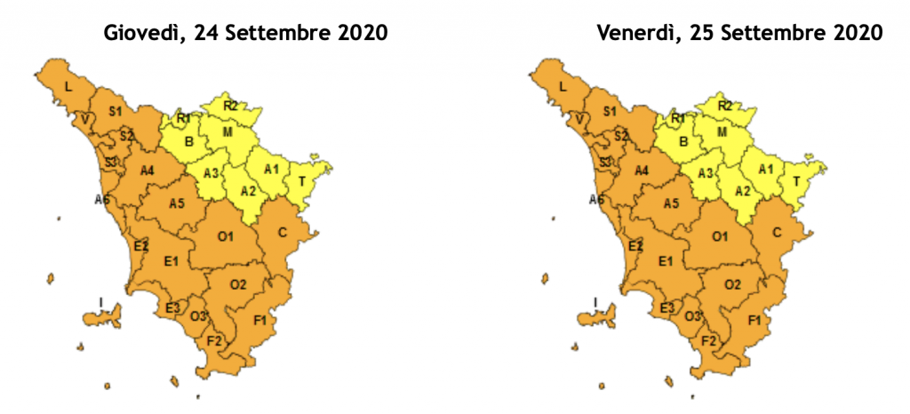 allerta temporali 24 settembre 2020