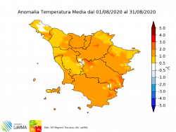 Anomalia temperatura agosto 2020