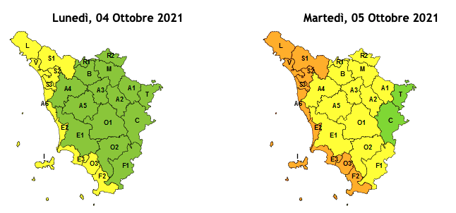 allerta temporali 5 ottobre 2021