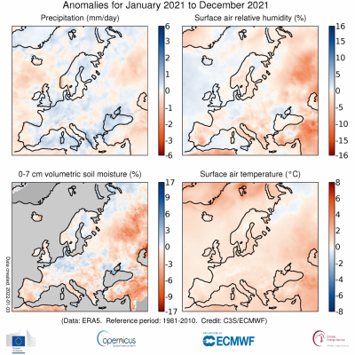 precipitation anomaly europe