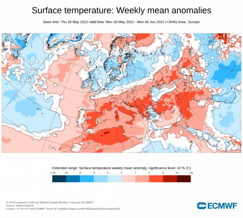 previsioni temp Europa prima giugno