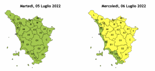 allerta gialla temporali 6 luglio 22