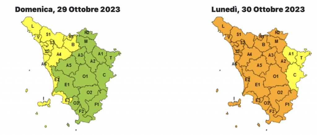 rischio temporali 30 ottobre 2023