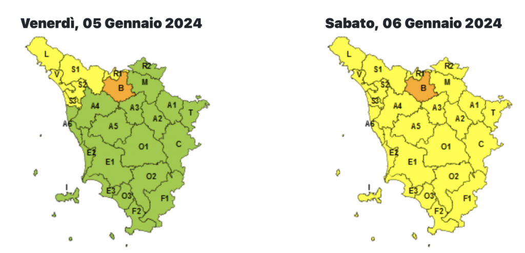 allerta toscana 5 gennaio 2024 