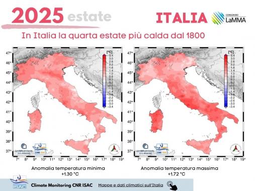 Estate 2025 dati temp italia