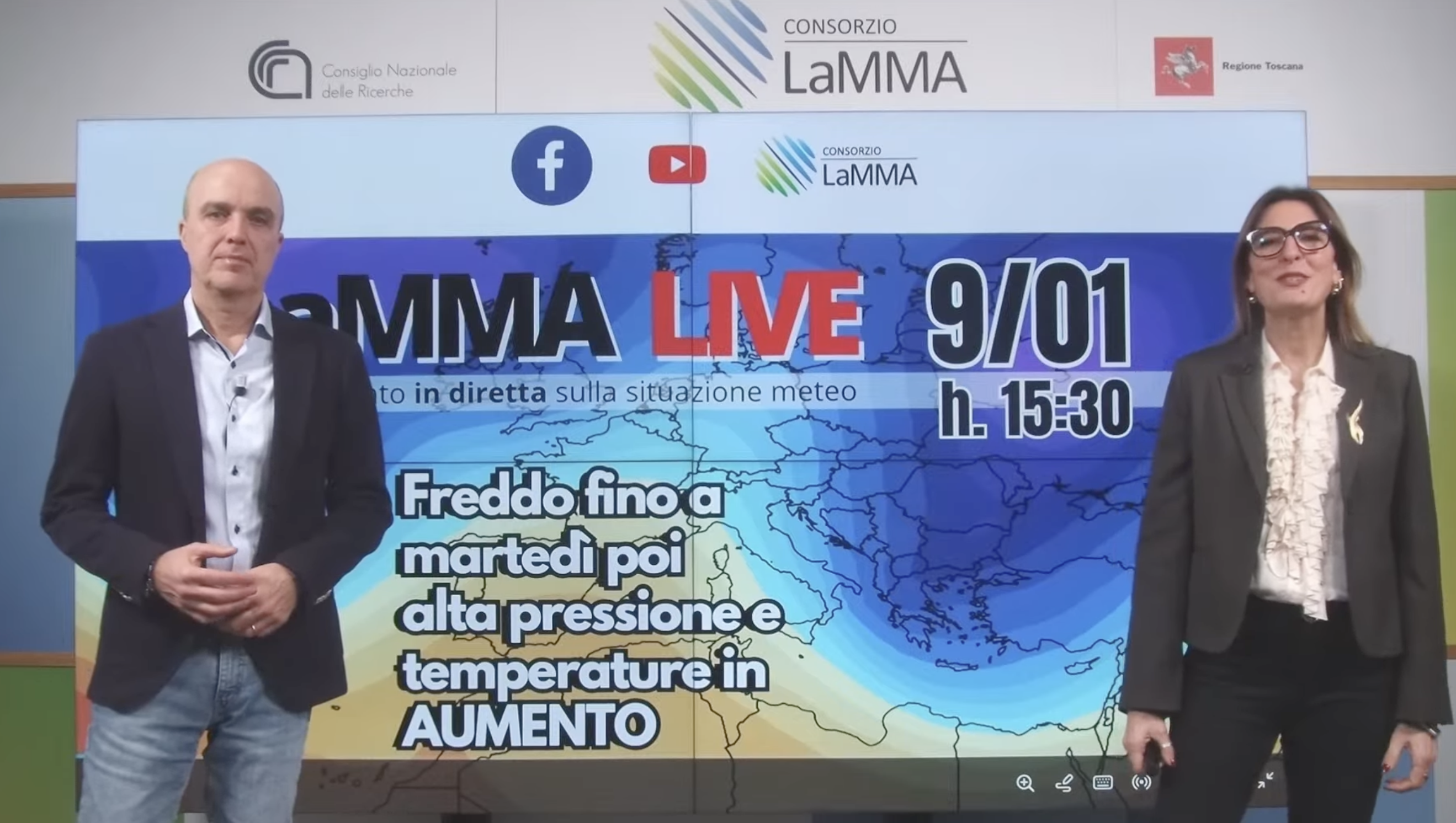 Diretta meteo 9 gennaio 2026 